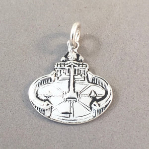 ST. PETERS SQUARE .925 Sterling Silver Charm Pendant Vatican City Rome Italy Pope Basilica ti09