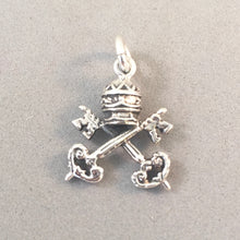 Load image into Gallery viewer, VATICAN CITY Coat of Arms .925 Sterling Silver Charm Pendant Rome Italy Pope Keys Cardinal TI41