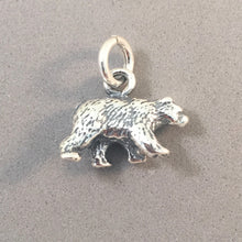 Load image into Gallery viewer, BLACK BEAR .925 Sterling Silver 3-D Charm Pendant Grizzly Brown Cub Figural Animal an25