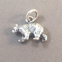 Load image into Gallery viewer, BLACK BEAR .925 Sterling Silver 3-D Charm Pendant Grizzly Brown Cub Figural Animal an25