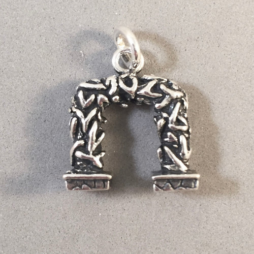 Sale! ELK HORN ARCH .925 Sterling Silver 3-D Charm Pendant Jackson Hole Wyoming Tetons Antlers TX06