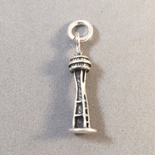 Load image into Gallery viewer, SPACE NEEDLE .925 Sterling Silver 3-D Charm Pendant Seattle WA Travel Northwest Landmark  NW01