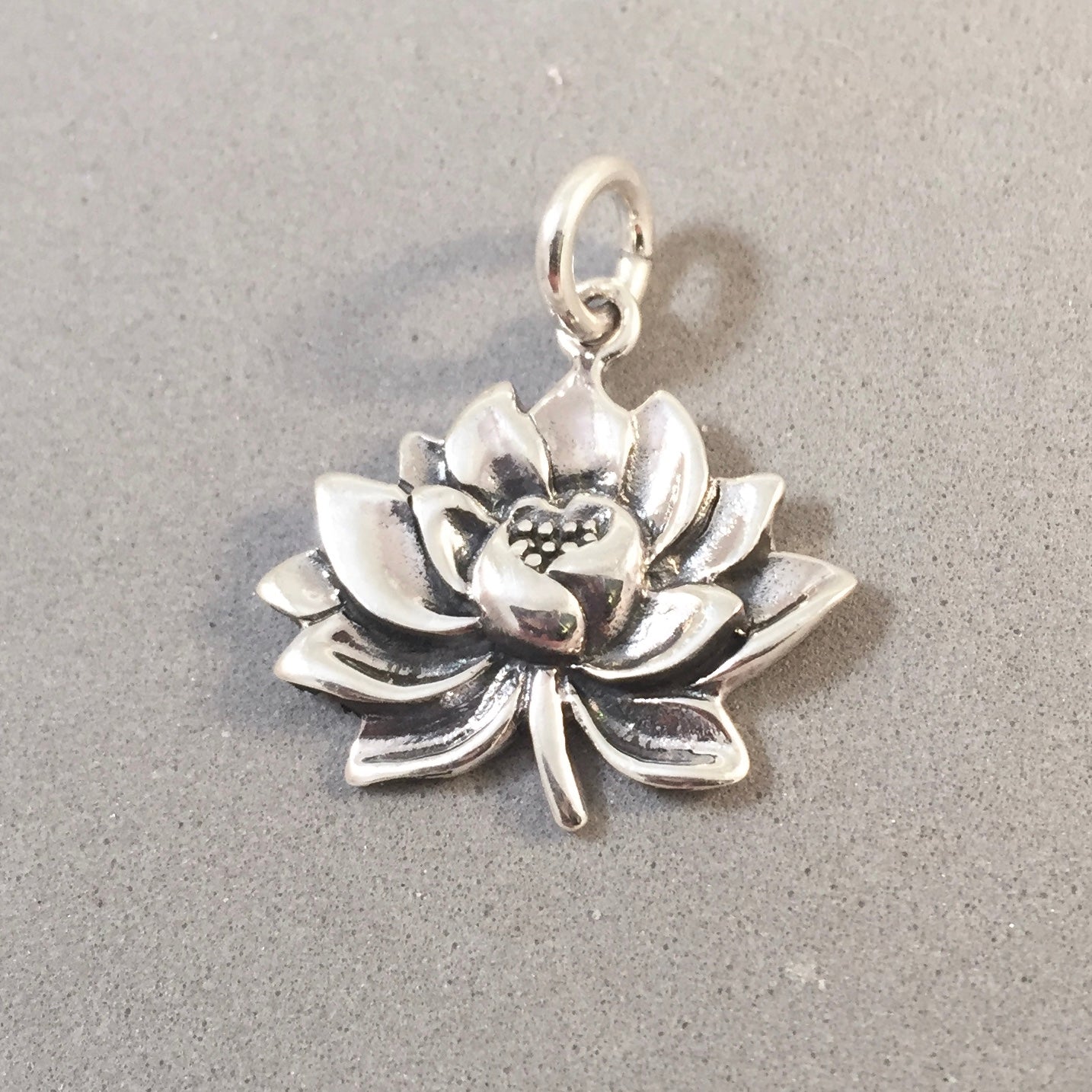 lily flower charm Lotus Flower Charm - 925 Sterling Silver