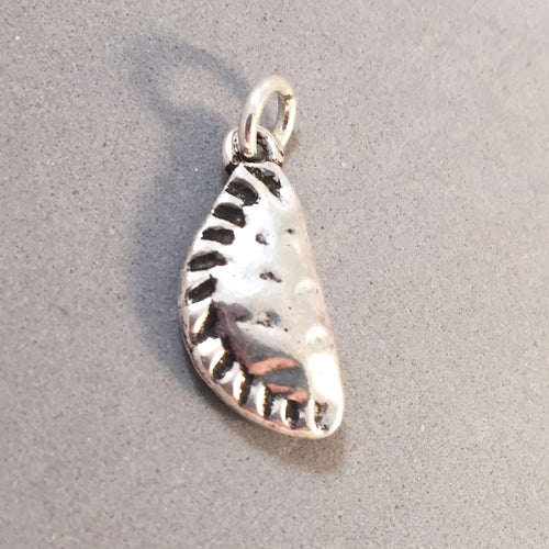 EMPANADA PIEROGI .925 Sterling Silver 3-D Charm Pendant Dumpling Mexico Peru Calzone KT22