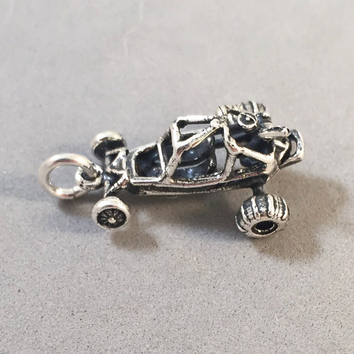 DUNE BUGGY  .925 Sterling Silver 3-D Charm Pendant Sand Rail Dunes Off Road ATV Racing vh27