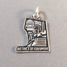 Load image into Gallery viewer, DISTRICT OF COLUMBIA MAP .925 Sterling Silver Charm Pendant White House Capital DC TY16