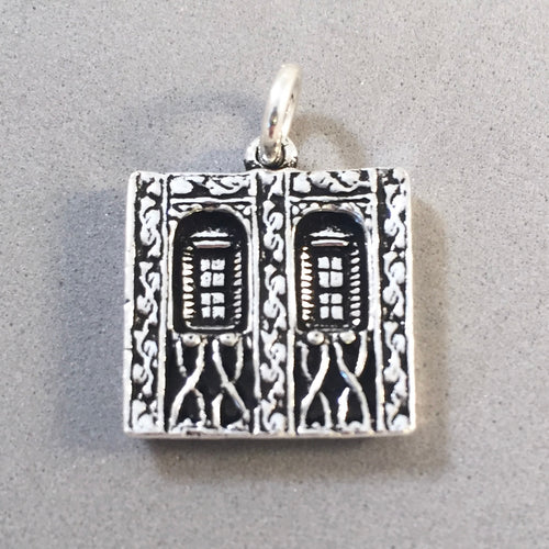 BALCONY .925 Sterling Silver 3-D Charm Pendant French Quarter New Orleans Window House TU20