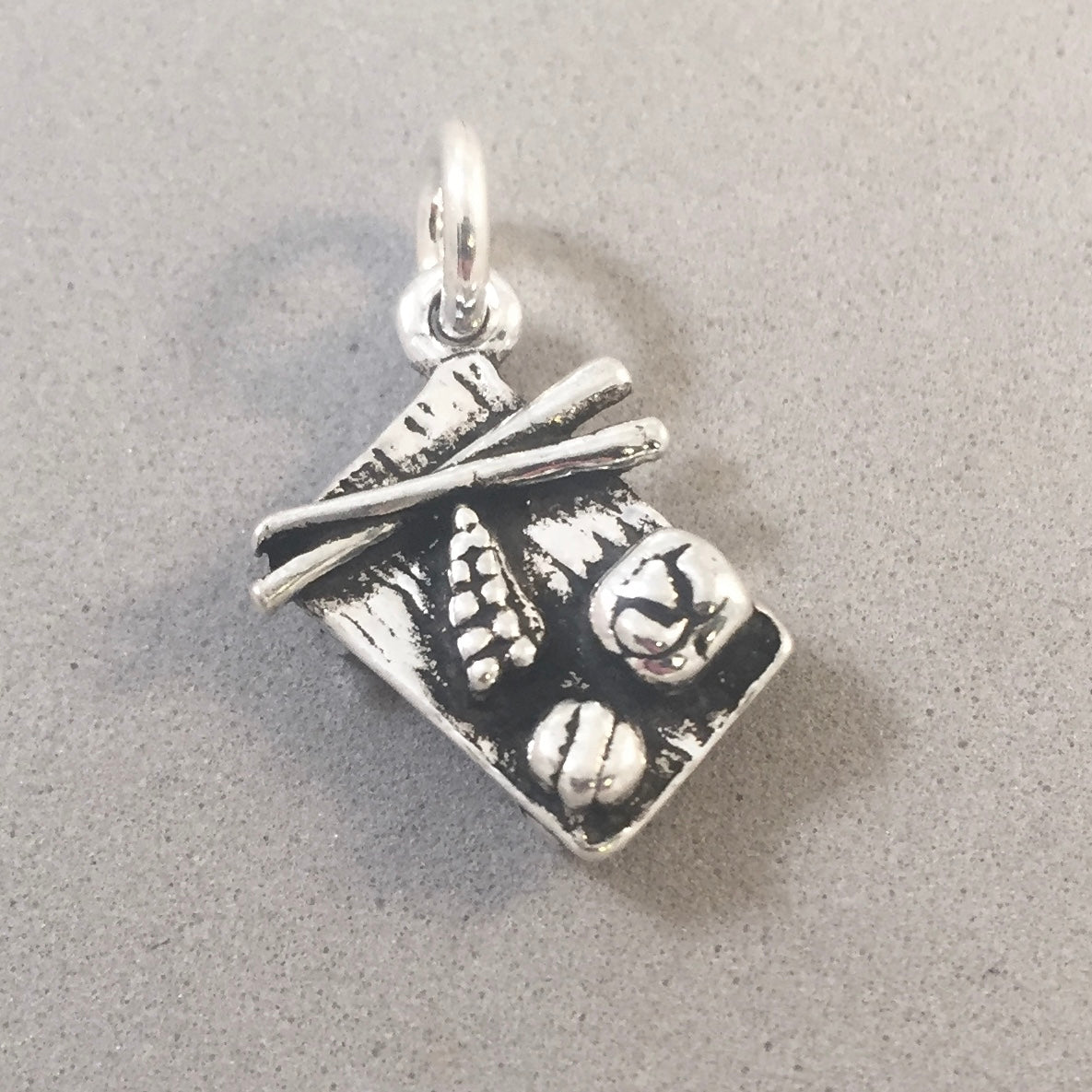 SUSHI .925 Sterling Silver 3-D Charm Pendant Japanese Food