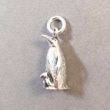 Load image into Gallery viewer, PENGUIN WITH BABY .925 Sterling Silver 3-D Charm Pendant Bird Animal Antartica Chick Young BI02