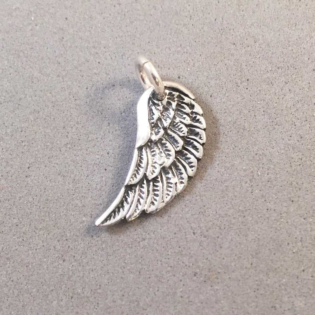 WING .925 Sterling Silver Charm Pendant Angel Bird Feathers bi03