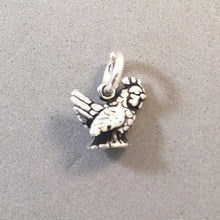 Load image into Gallery viewer, CHICKEN / HEN .925 Sterling Silver 3-D Charm Small Tiny Pendant Bird bi14