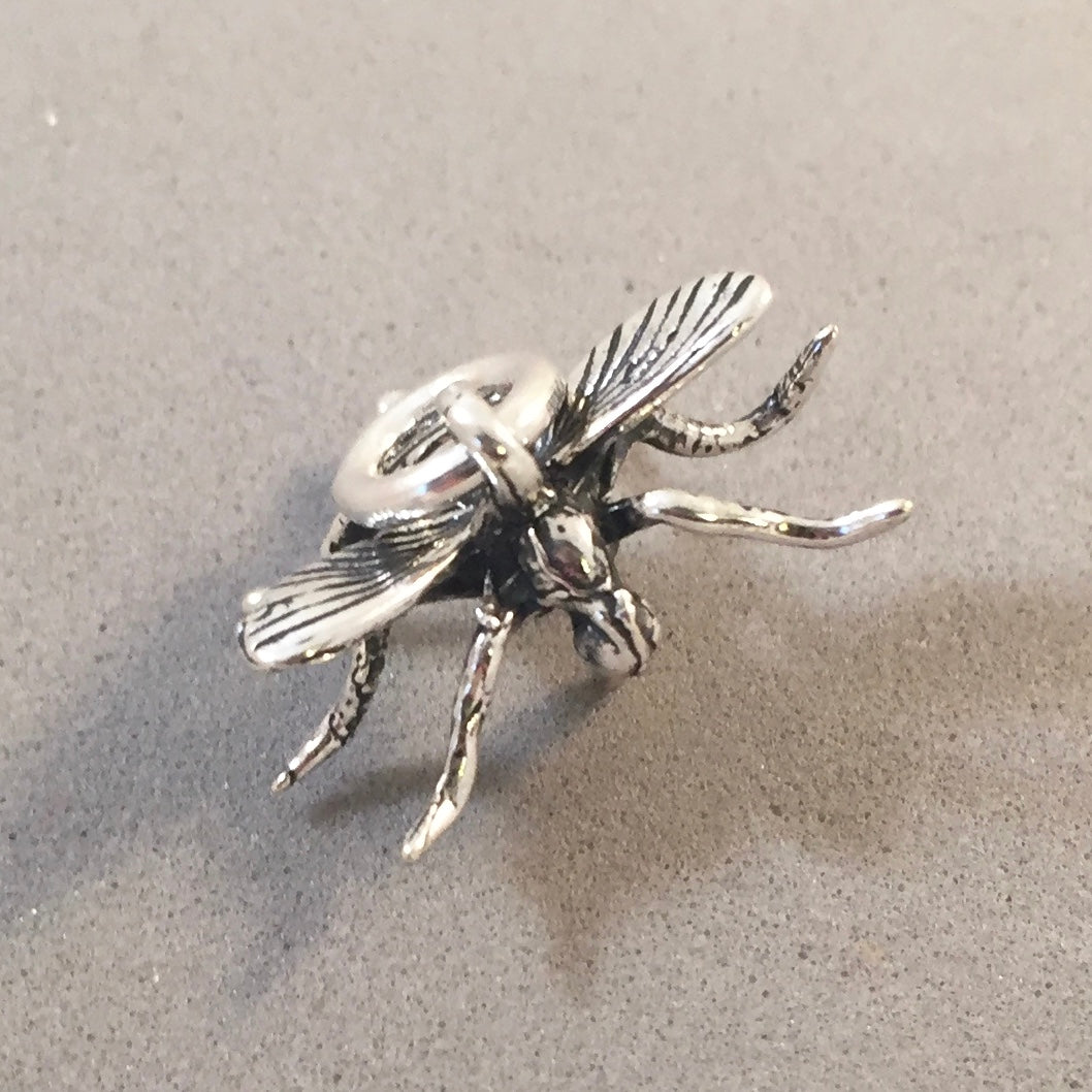 MOSQUITO .925 Sterling Silver 3-D Charm Pendant Garden Insect Bug BI06