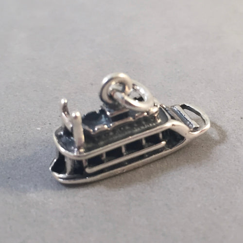 PADDLE BOAT .925 Sterling Silver 3-D Charm Pendant River Cruise Steamship Orleans Tahoe NT77