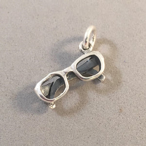 EYEGLASSES .925 Sterling Silver 3-D Charm Pendant Glasses Sun Readers Reading Spectacles DU04