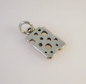 Sale! SLICE OF CHEESE .925 Sterling Silver 3-D Charm Pendant Food Kitchen Swiss KT135