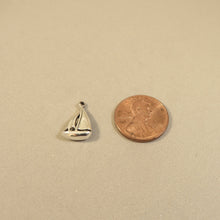 Load image into Gallery viewer, SAILBOAT Small 3-D .925 Sterling Silver Charm Pendant Sailing Boating Boat Ocean nt18