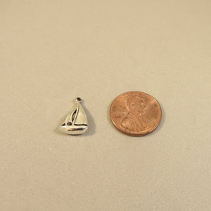 SAILBOAT Small 3-D .925 Sterling Silver Charm Pendant Sailing Boating Boat Ocean nt18