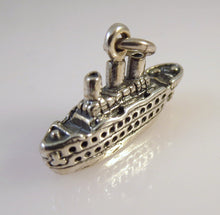 Load image into Gallery viewer, Sale! CRUISE SHIP .925 Sterling Silver 3-D Charm Pendant Boat Ocean Liner Alaska Caribbean nt136