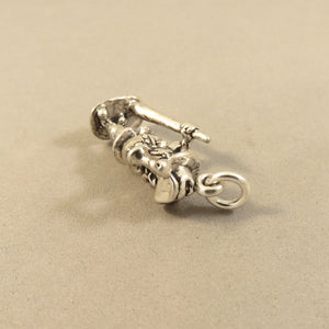 THEODORE ROOSEVELT .925 Sterling Silver 3-D Charm Pendant Teddy National Park North Dakota pm19