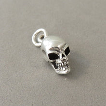 Load image into Gallery viewer, SKULL .925 Sterling Silver Small Charm Pendant Skeleton Halloween Scary Anatomy Head MY22