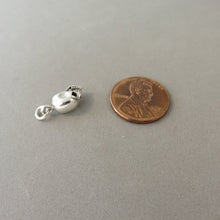 Load image into Gallery viewer, SKULL .925 Sterling Silver Small Charm Pendant Skeleton Halloween Scary Anatomy Head MY22