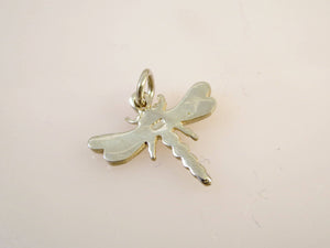 Sale! DRAGONFLY Small Shiny .925 Sterling Silver Charm Pendant Garden Insect BI134