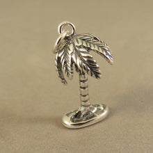 Load image into Gallery viewer, PALM TREE .925 Sterling Silver 3-D Charm Pendant Beach Hawaii Springs Tropical Island GA53