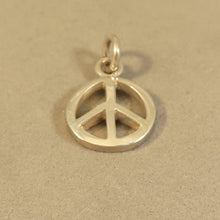 Load image into Gallery viewer, PEACE SIGN Small .925 Sterling Silver Small High Polished Basic Charm Pendant Rounded Symbol MY13