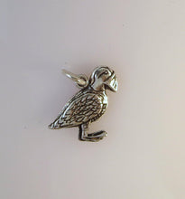 Load image into Gallery viewer, Sale! PUFFIN .925 Sterling Silver Charm Double Sided Alaska Atlantic Bird Animal Pendant SL46L