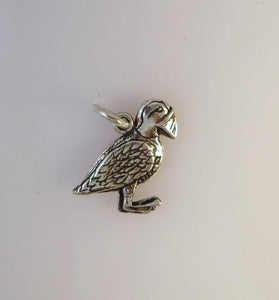 Sale! PUFFIN .925 Sterling Silver Charm Double Sided Alaska Atlantic Bird Animal Pendant SL46L