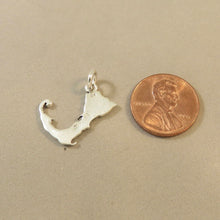 Load image into Gallery viewer, CAPE COD Map .925 Sterling Silver Charm Pendant Massachusetts  Tourist Travel tu06