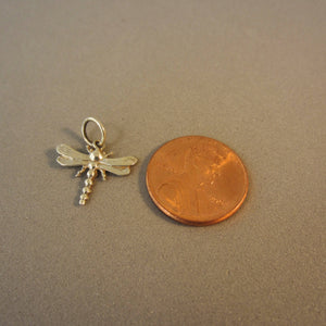 Sale! DRAGONFLY Small Shiny .925 Sterling Silver Charm Pendant Garden Insect BI134