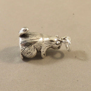 MARMOT OR PRAIRIE DOG .925 Sterling Silver 3-D Charm Pendant Animal Rodent Groundhog Ground Squirrel RP01