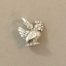 Load image into Gallery viewer, CHICKEN / HEN .925 Sterling Silver 3-D Charm Small Tiny Pendant Bird bi14