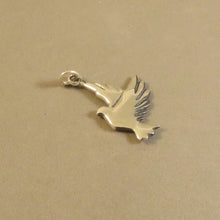 Load image into Gallery viewer, FLYING DOVE Charm .925 Sterling Silver Double Sided Pendant Bird Love Wedding Peace Christian bi23