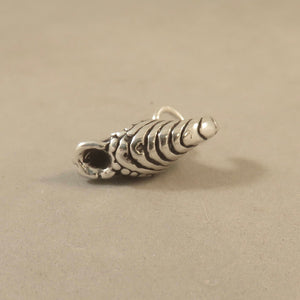 CORNUCOPIA .925 Sterling Silver 3-D Charm Pendant Thanksgiving Horn of Plenty Basket Pilgrim hl13