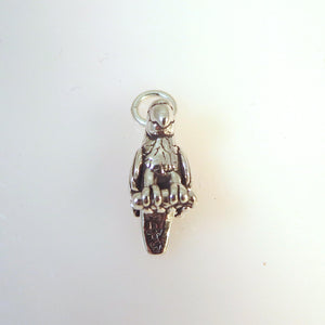 PARROT .925 Sterling Silver 3-D Charm Pendant Bird Tropical Rainforest Exotic Macaw Parakeet BF02