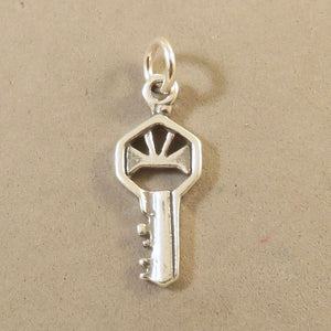 Sale! KEY .925 Sterling Silver 3-D Charm Pendant Basic Simple House Car Old HM117