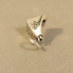 TEEPEE .925 Sterling Silver 3-D Charm Pendant Native American Indian Tepee Tee Pee Tribe TW05