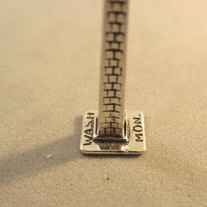 WASHINGTON MONUMENT .925 Sterling Silver 3-D Charm Pendant Landmark DC Travel pm37