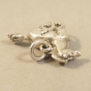 GALLOPING MUSTANG 3-D .925 Sterling Silver Charm Pendant Horse Pony Mare Stallion AN65