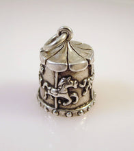 Load image into Gallery viewer, Sale! MERRY GO ROUND .925 Sterling Silver 3-D Charm Pendant Carousel Horse Fair Park Big Top Circus hs06