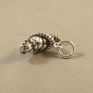 CORNUCOPIA .925 Sterling Silver 3-D Charm Pendant Thanksgiving Horn of Plenty Basket Pilgrim hl13