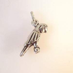 PARROT .925 Sterling Silver 3-D Charm Pendant Bird Tropical Rainforest Exotic Macaw Parakeet BF02