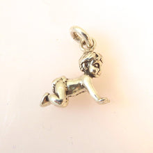 Load image into Gallery viewer, Sale! CRAWLING BABY .925 Sterling Silver Charm Pendant Nursery Child Diaper Newborn Infant Shower ba101