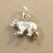 Load image into Gallery viewer, BLACK BEAR .925 Sterling Silver 3-D Charm Pendant Grizzly Brown Cub Figural Animal an25