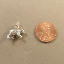 Load image into Gallery viewer, BLACK BEAR .925 Sterling Silver 3-D Charm Pendant Grizzly Brown Cub Figural Animal an25