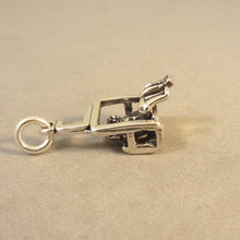 Load image into Gallery viewer, SKI CHAIR LIFT &amp; People .925 Sterling Silver 3-D Charm Pendant Ariel Mountain Skiing Snowboard sp17