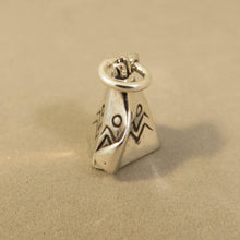 Load image into Gallery viewer, TEEPEE .925 Sterling Silver 3-D Charm Pendant Native American Indian Tepee Tee Pee Tribe TW05