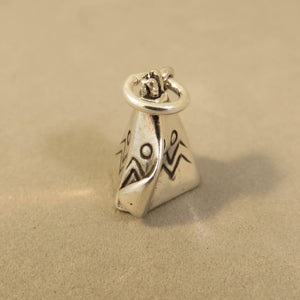 TEEPEE .925 Sterling Silver 3-D Charm Pendant Native American Indian Tepee Tee Pee Tribe TW05